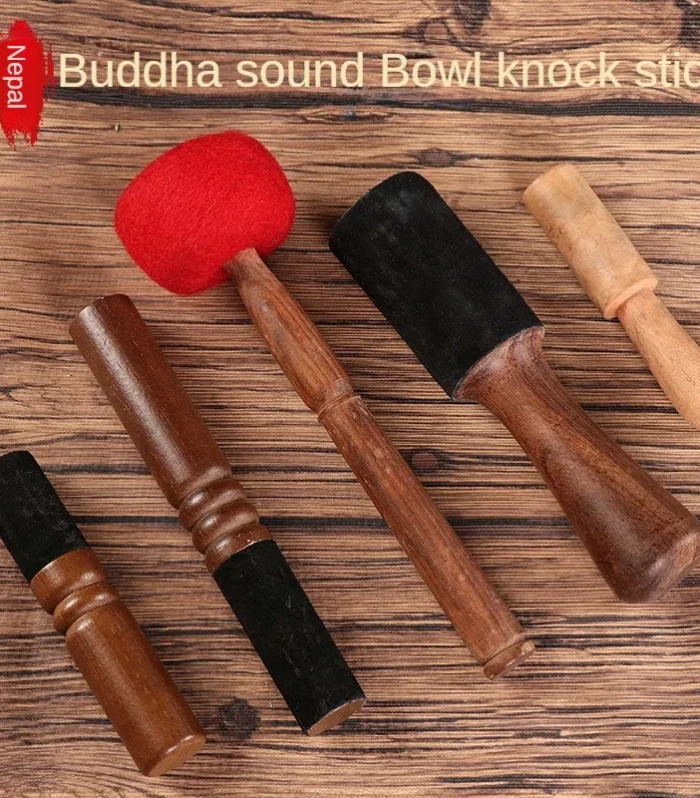 Handmade Tibetan Singing Bowl with Leather Stick, Buddhist Meditation, Sound Bowl, Knocking Hammer, Grinding Rod, Dropship
