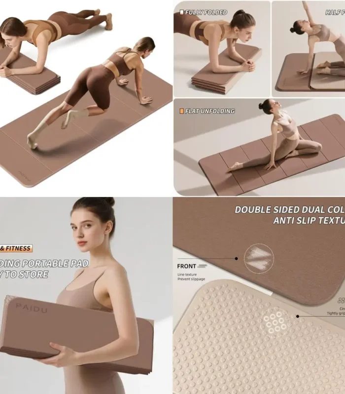 10mm Thick Foldable TPE Yoga Mat: Extra Large & Non-Slip