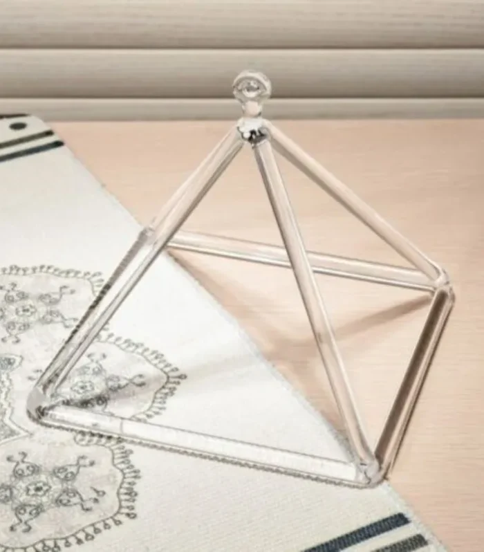 KVKA Crystal Pyramid 8" Chakra Quartz High Quality for Relaxation Sound Meditation Clear Square Pyramid for Yoga sound Healing