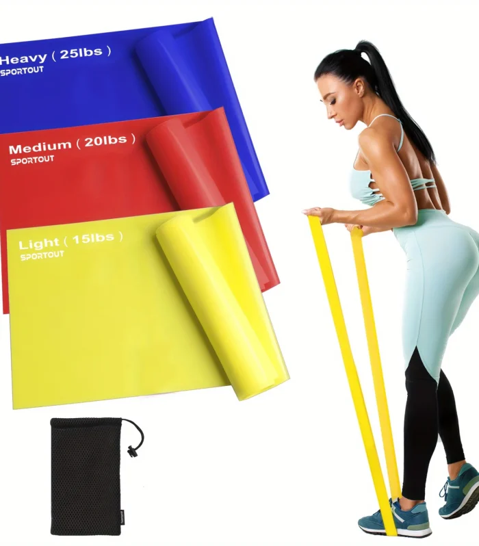 Elastic Yoga Stretch Belt Set (3 Colors) with Storage Bag