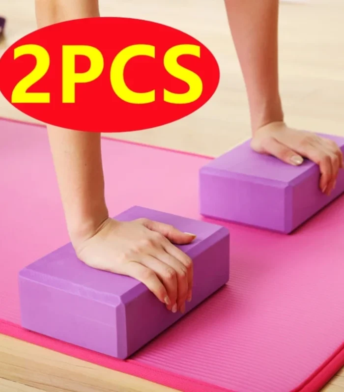2PCS EVA Gym Blocks Foam Brick Training Exercise Fitness Equipment Dance Yoga Auxiliary Tool Stretching Body Shaping Yoga Blocks
