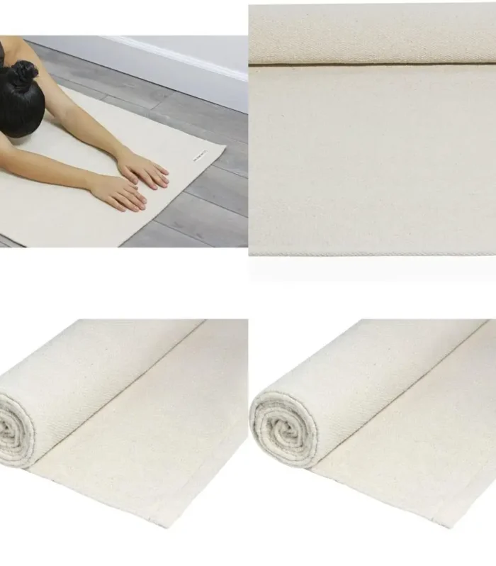 Organic Cotton Yoga Mat - Non-Toxic, Handmade, Machine Washable