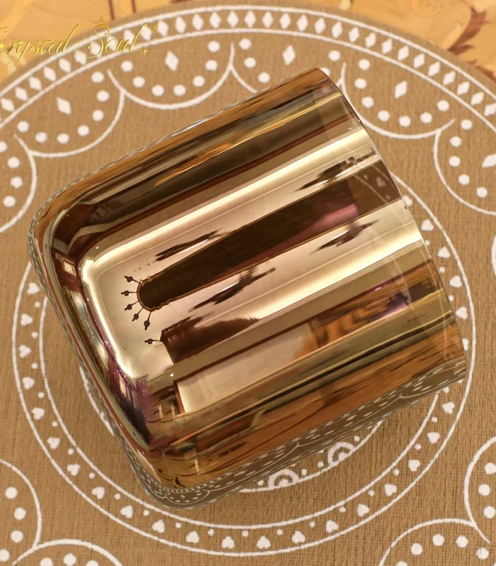 Crystal Soul High Quality Customized Gold Coffee Colored Alchemy Crystal Bowl for Meditation Crystal Singing Bowls