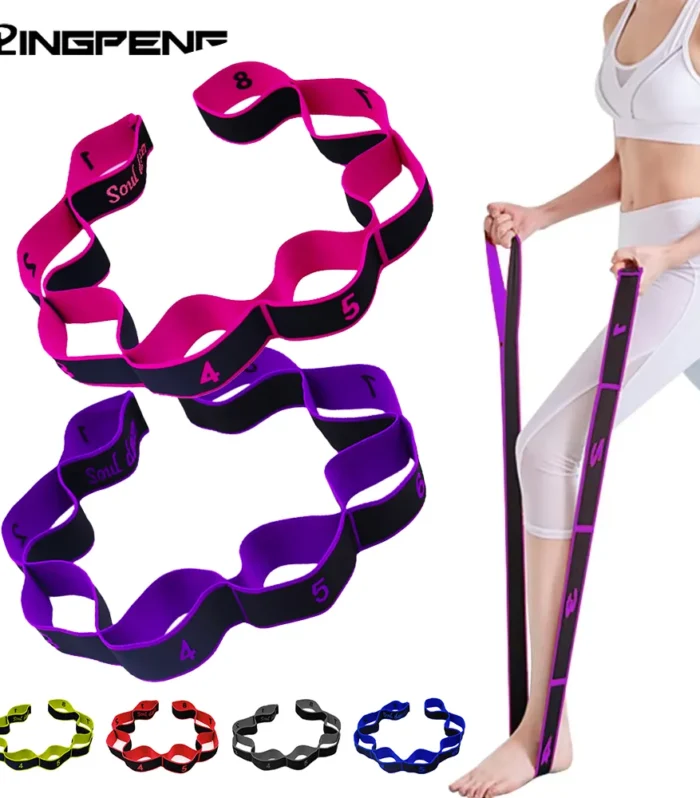 8 Section Style Dance Yoga Stretching Belt Pilates Fitness Tension Digital Elasticity Latin Elastic Stretch Resistance Band